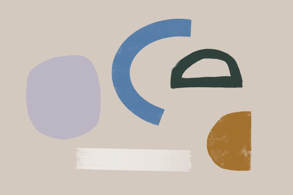 Minimalist Shapes in Muted Colors by uplusmestudio — canvas wall art