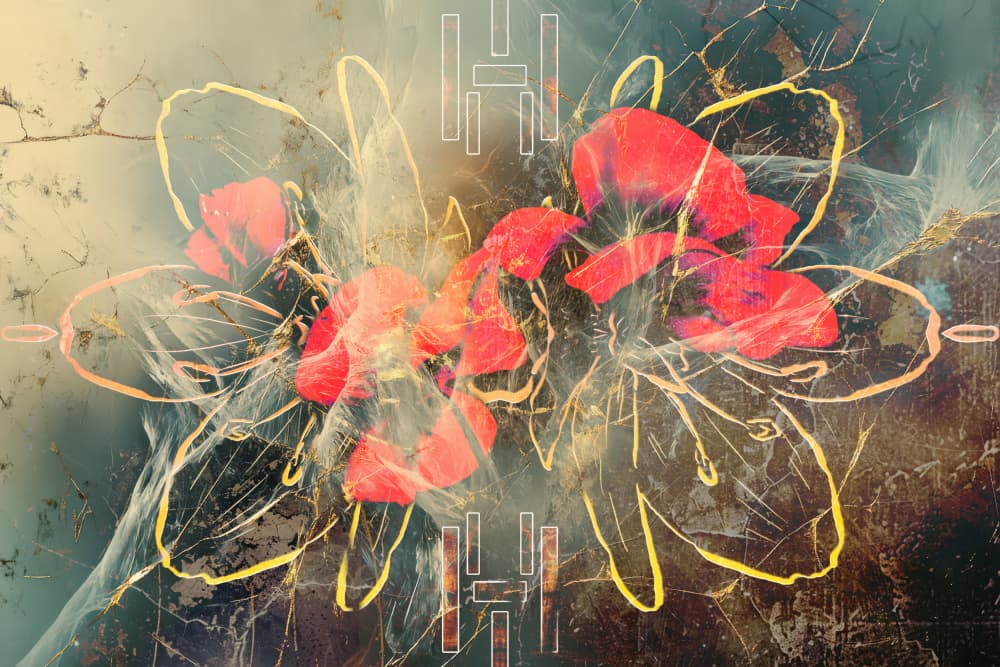 Ethereal Red Floral by Rafal Kulik — canvas wall art