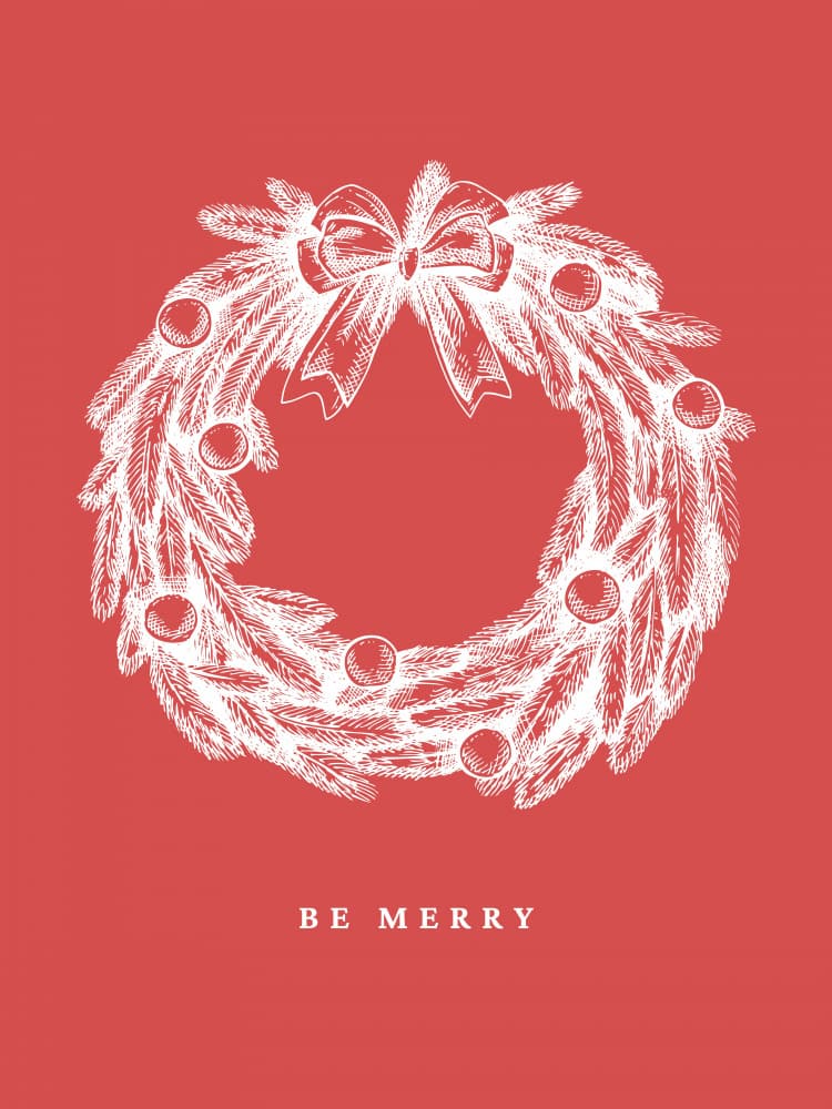 Classic Holiday Wreath by Ohkimiko — canvas wall art