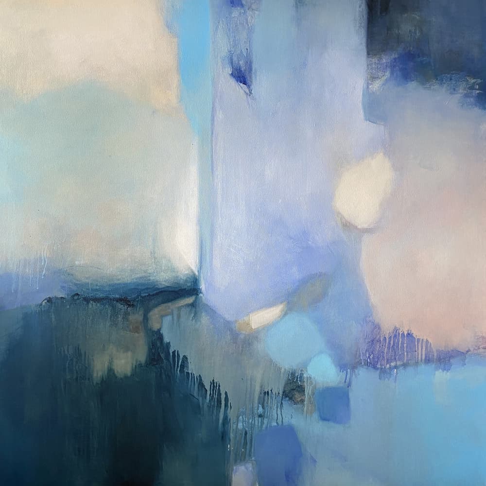 Abstract Blue Serenity by Julia Purinton — canvas wall art
