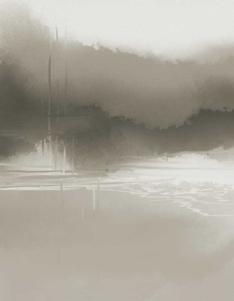 Misty Water Reflections by Josie George — canvas wall art