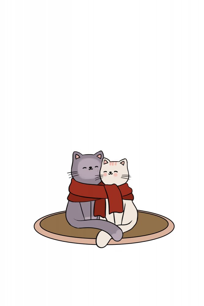 Cozy Cat Couple by Xuan Thai — canvas wall art