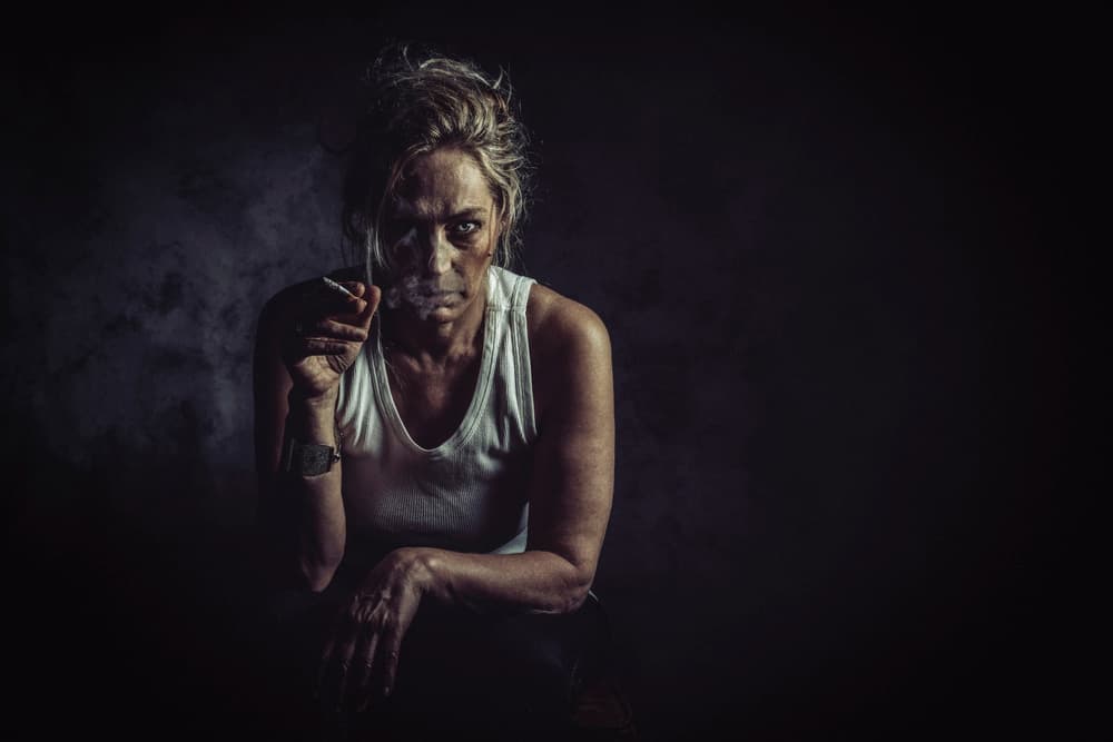 Intense Smoking Woman by gNo — canvas wall art