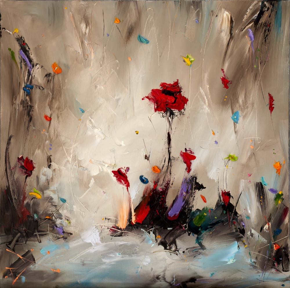 Vibrant Abstract Flowers by Stanislav Lazarov — canvas wall art