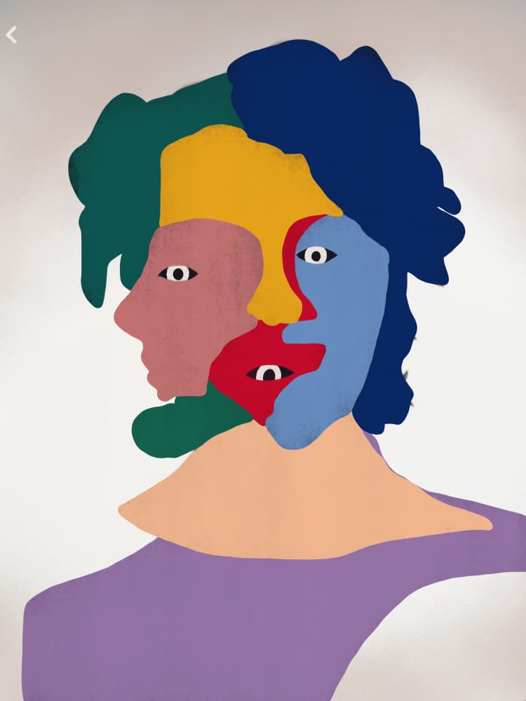 Vibrant Abstract Portrait by Little Dean — canvas wall art