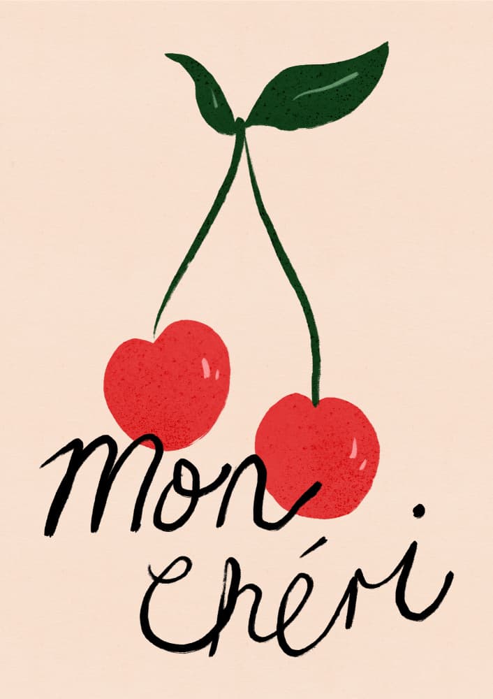 Mon Chéri Cherries by Dirkie Nell — canvas wall art