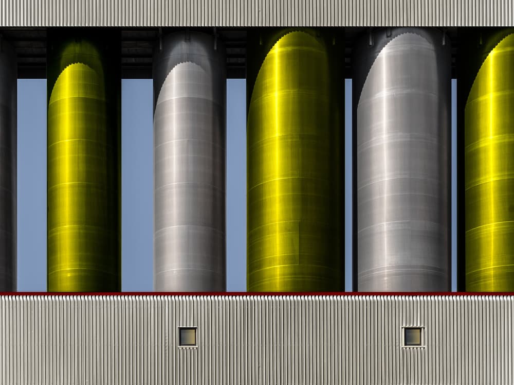 Industrial Metal Cylinders by Harry Verschelden — canvas wall art
