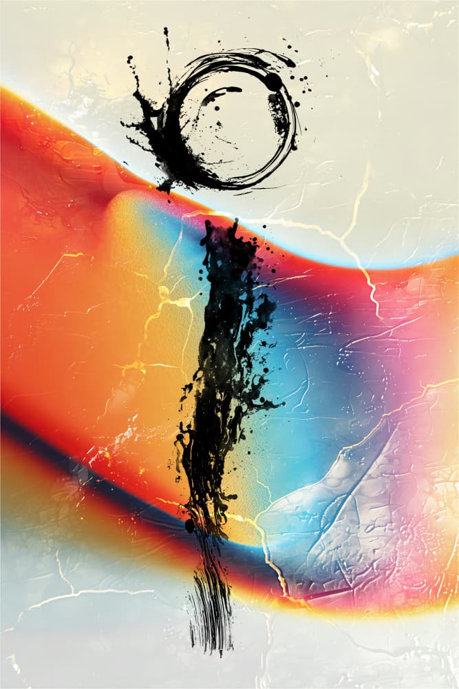 Vibrant Ensō Ink Flow by Rafal Kulik — canvas wall art