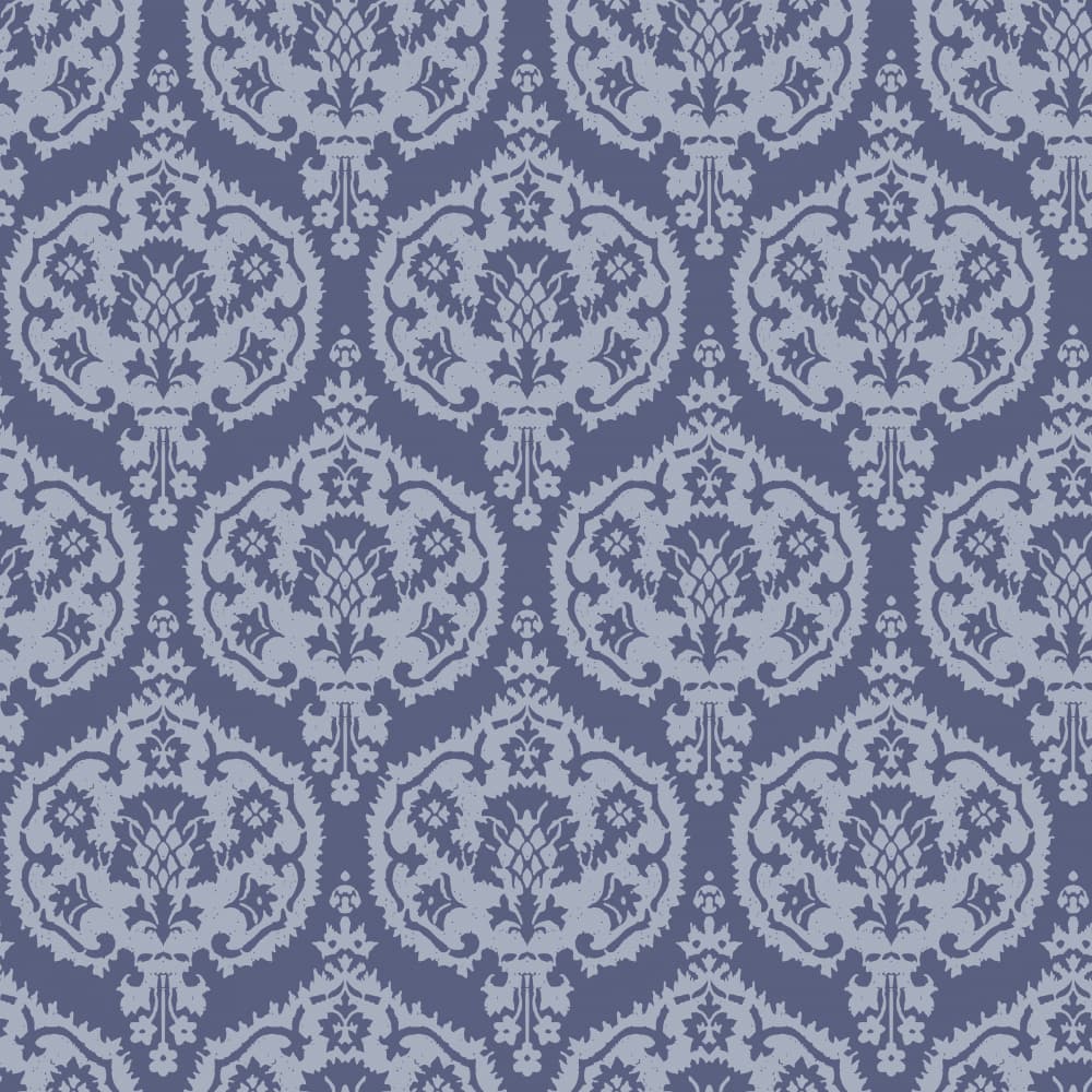 Timeless Indigo Floral Pattern by Annick — canvas wall art
