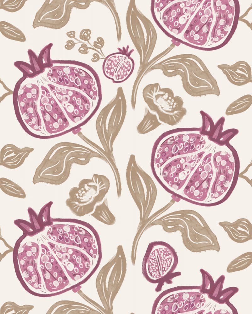 Pomegranates Pattern by Anis Illustration — canvas wall art