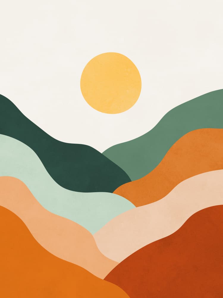 Warm Abstract Desert Sun by Vitor Costa — canvas wall art
