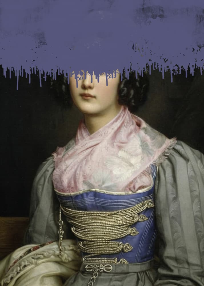 Mysterious Woman Purple Paint by The Art Concept — canvas wall art