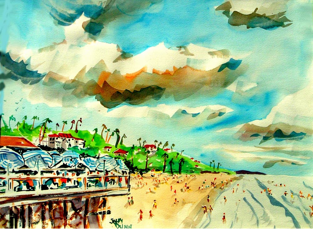 Vibrant Beach Town by John Dunn — canvas wall art