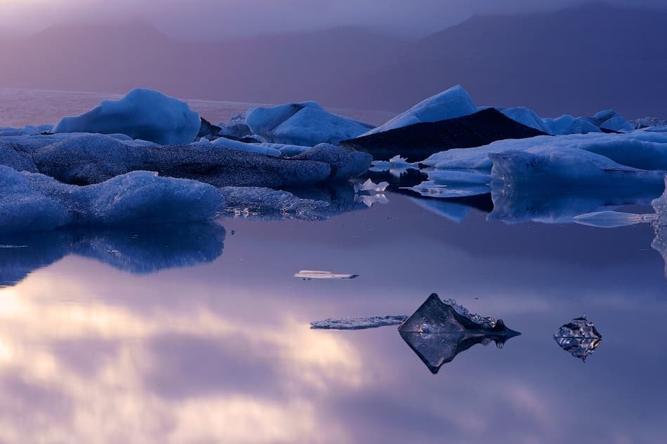 Purple Iceberg Lagoon by Alexey Kharitonov — canvas wall art