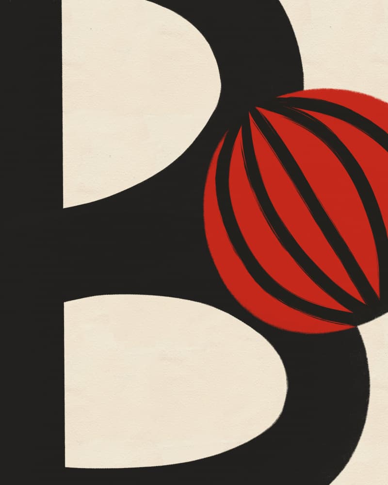 Red Ball Letter B by Deepthi s — canvas wall art