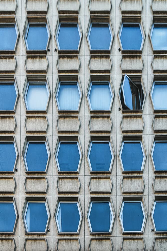Modern Hexagon Windows by Bruno Flour — canvas wall art