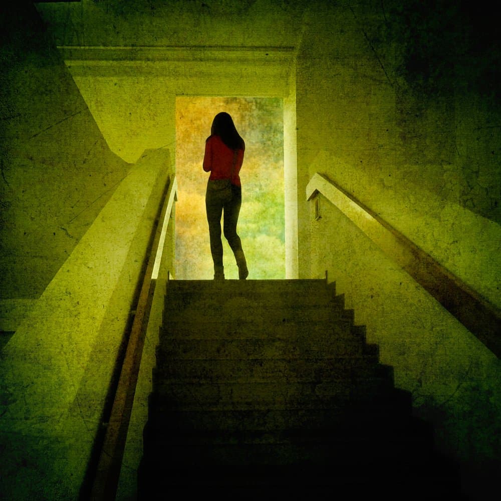 Mysterious Stairway Silhouette by Evgenii Novichikhin — canvas wall art