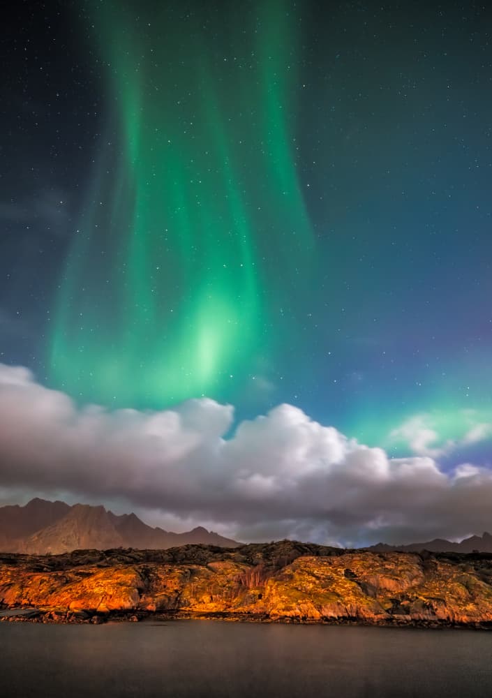 Northern Lights Nightscape by James Zhen Yu — canvas wall art