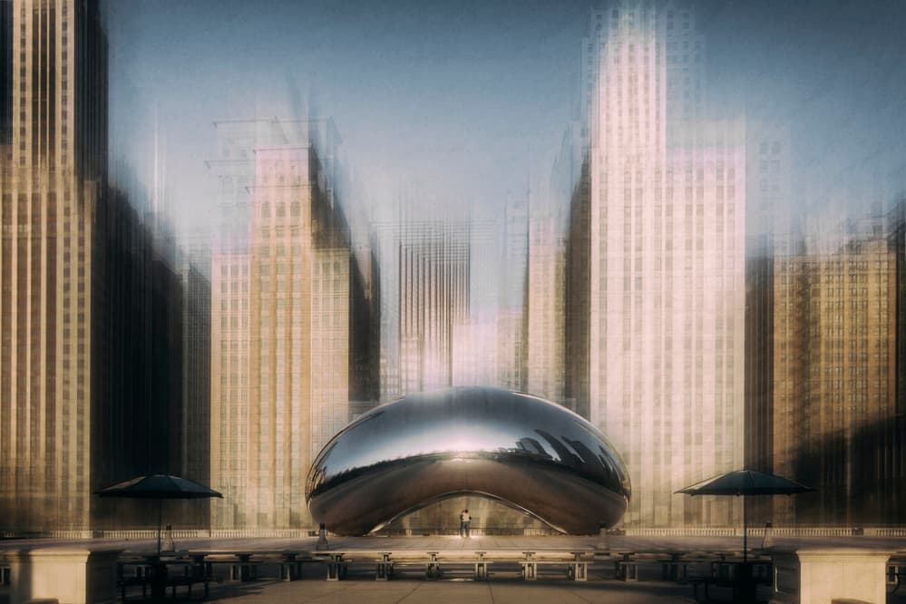 Cloud Gate City Abstract by Roswitha Schleicher-Schwarz — canvas wall art