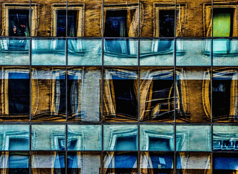 Urban Glass Reflections by Arnon Orbach — canvas wall art