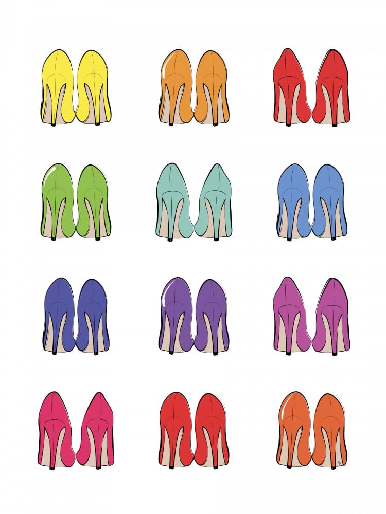 Colorful High Heels by Martina — canvas wall art