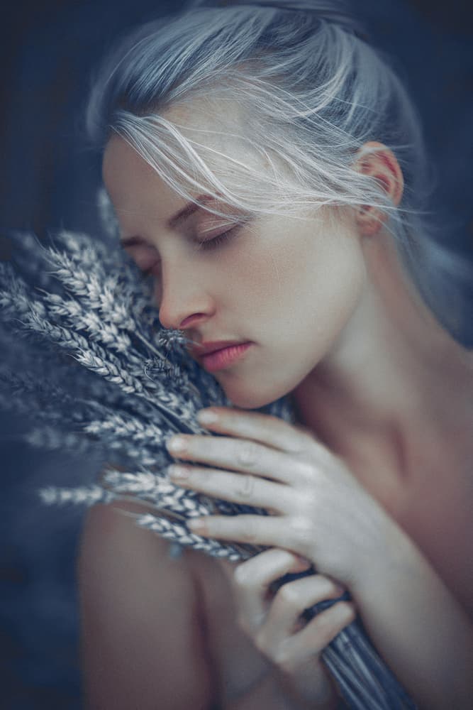 Peaceful Woman Holding Wheat by Ruslan Bolgov — canvas wall art