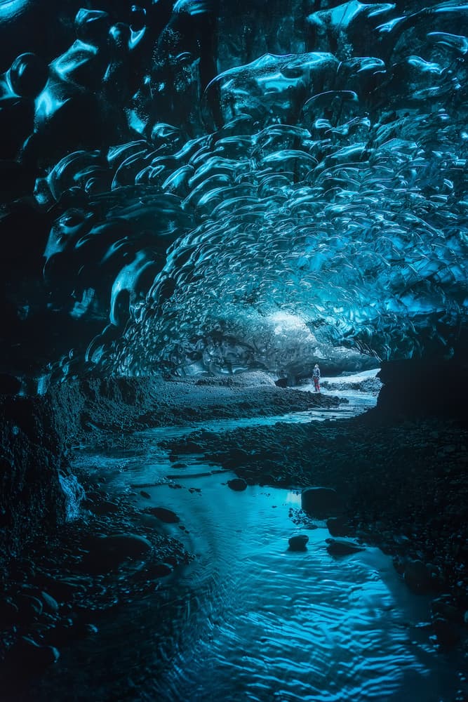 Frozen Blue Cavern by Javier de la Torre — canvas wall art