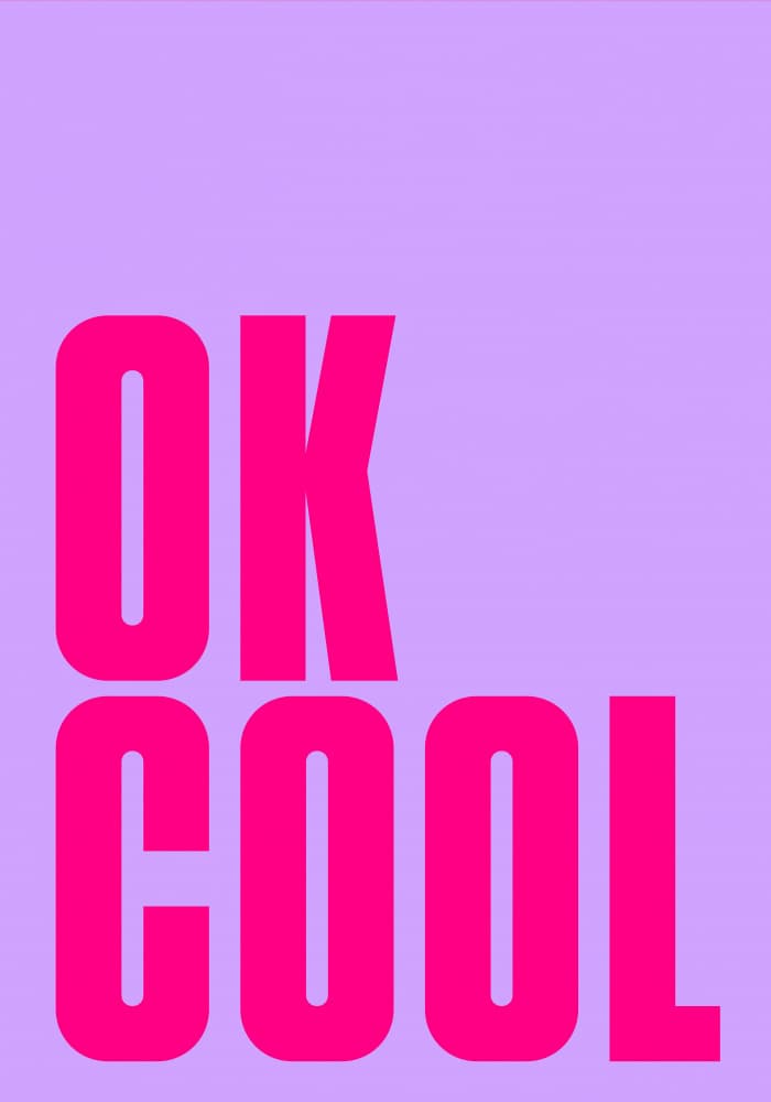 OK COOL Pink Text by Athene Fritsch — canvas wall art