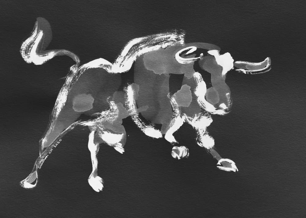 Abstract Bull Power by Santhosh ch — canvas wall art