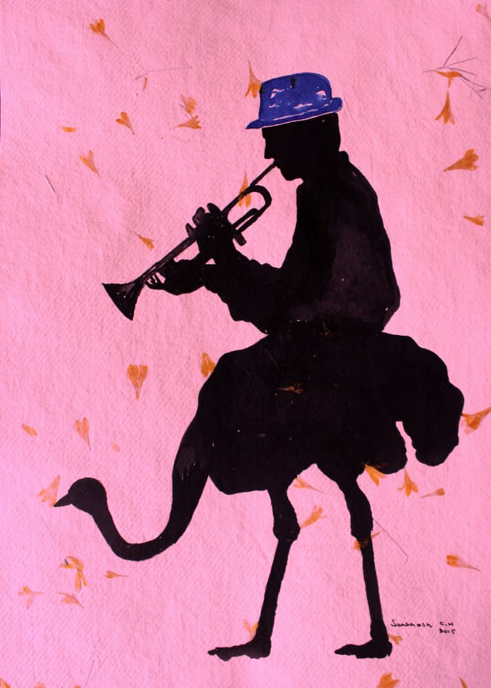 Musical Ostrich Ride by Santhosh ch — canvas wall art