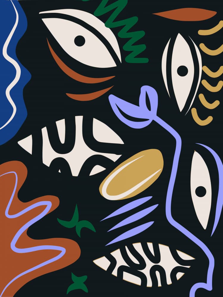 Abstract Gaze Forms by Little Dean — canvas wall art