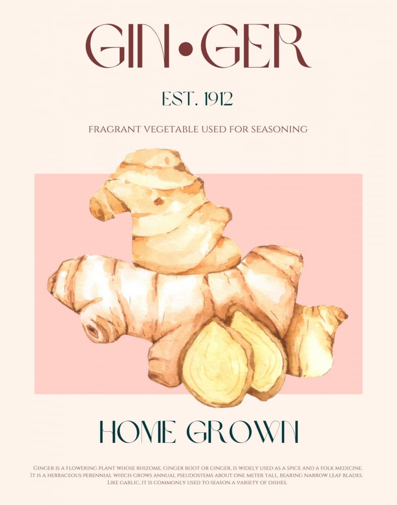 Home Grown Ginger by Nazma Khokhar — canvas wall art