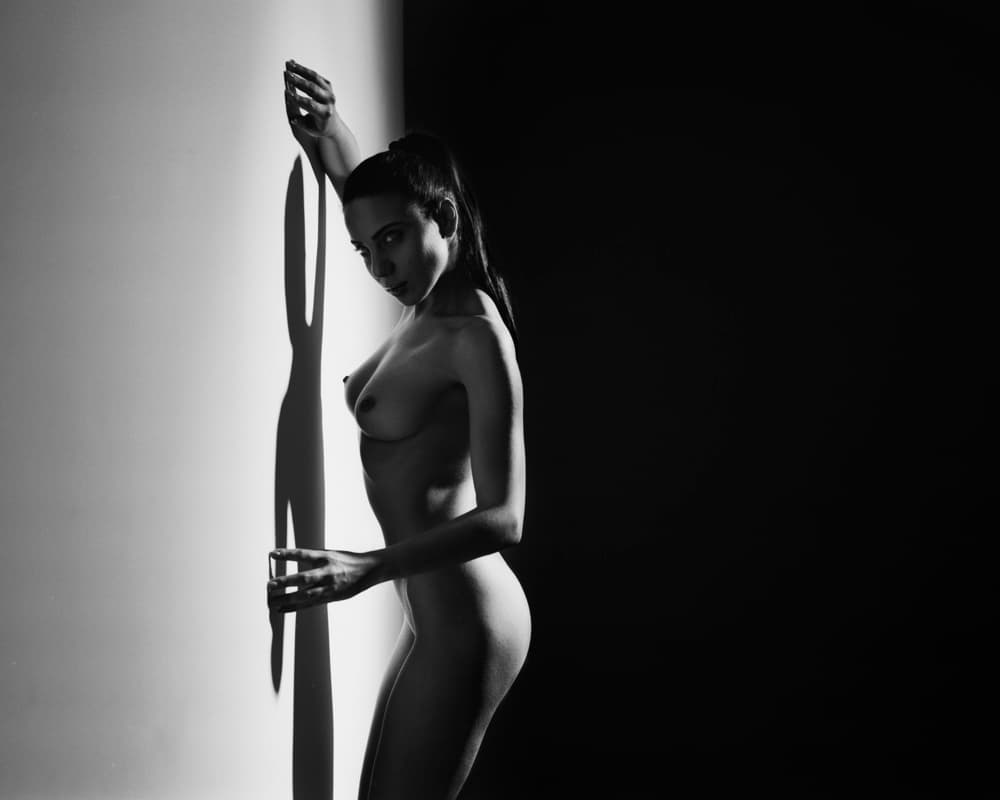 Elegant Shadowed Nude by Kalynsky — canvas wall art