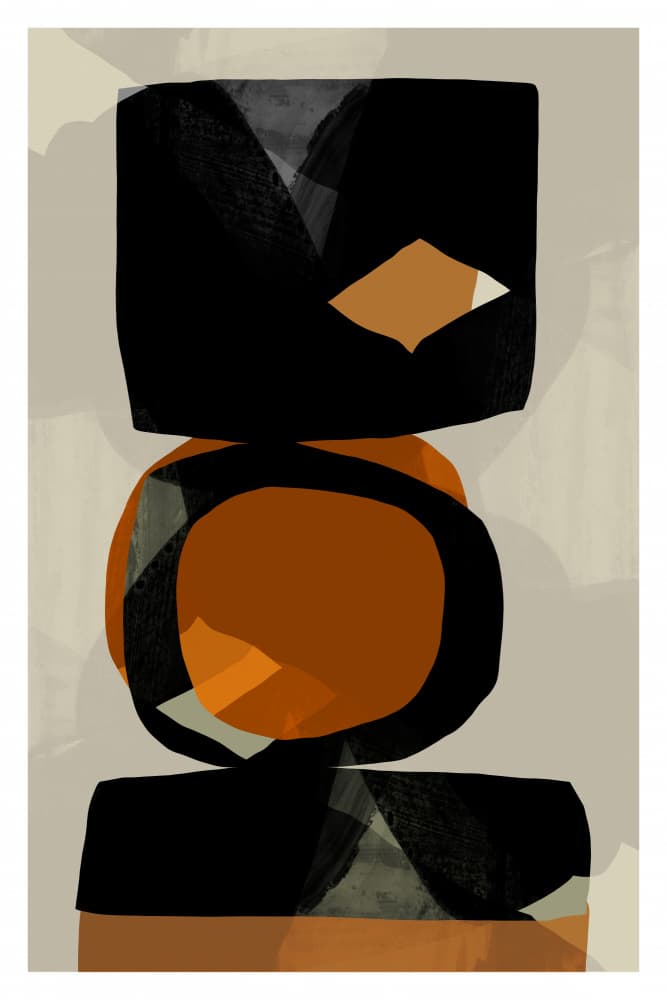 Earthy Abstract Stack by cartissi — canvas wall art