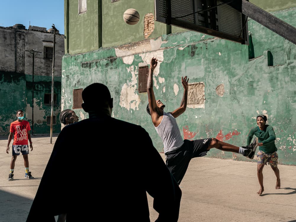 Urban Basketball Action by Andy Bauer — canvas wall art