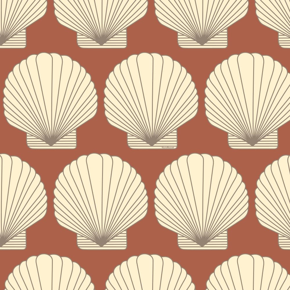 Retro Scallop Shells by Carrie Cantwell — canvas wall art
