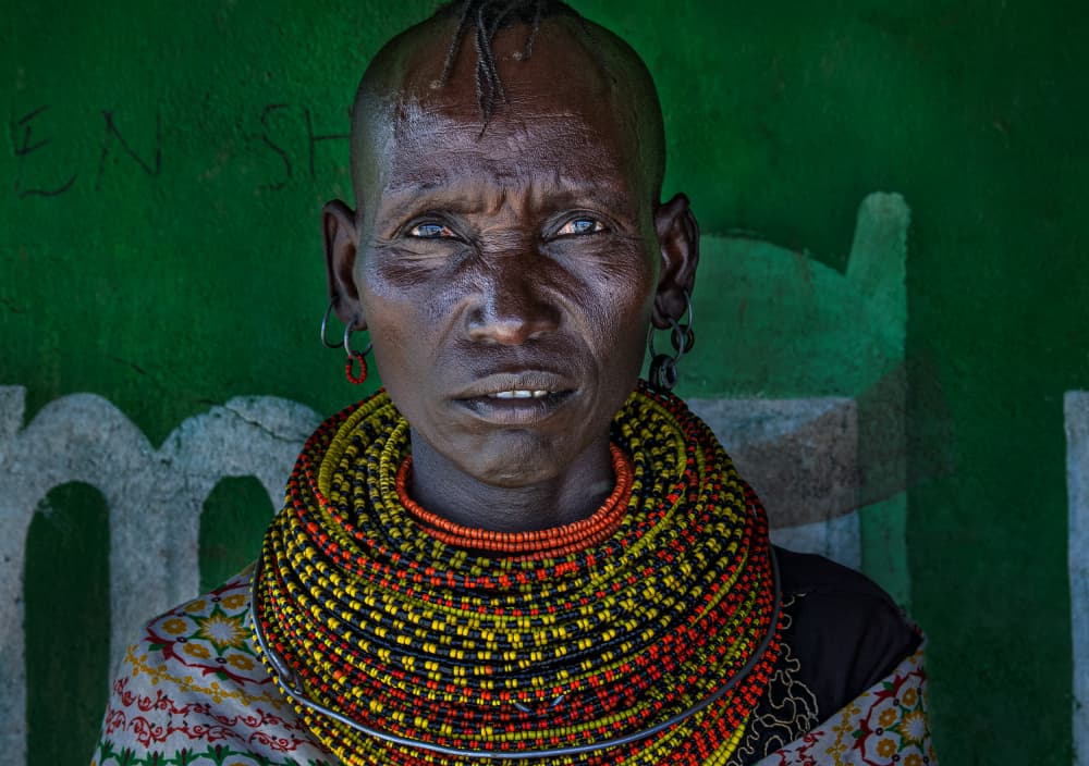 African Woman Beaded Portrait by Joxe Inazio Kuesta Garmendia — canvas wall art