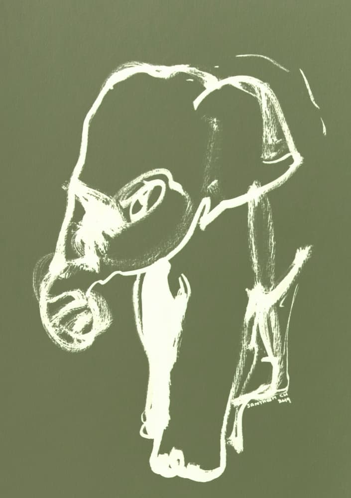 Minimalist Elephant Sketch by Santhosh ch — canvas wall art