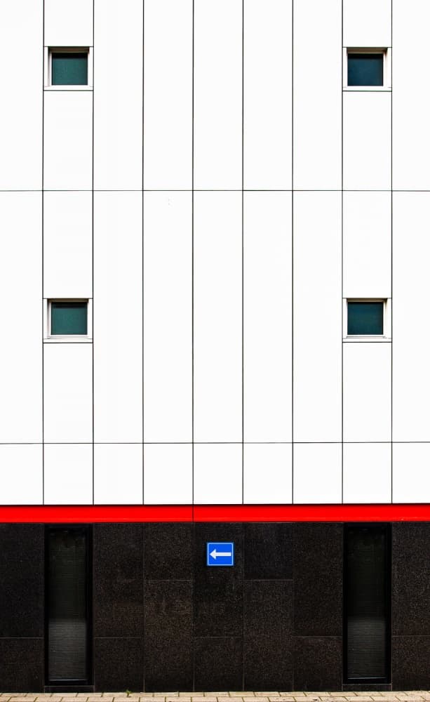 Modern Architecture Red Stripe by Eric Mattheyses — canvas wall art