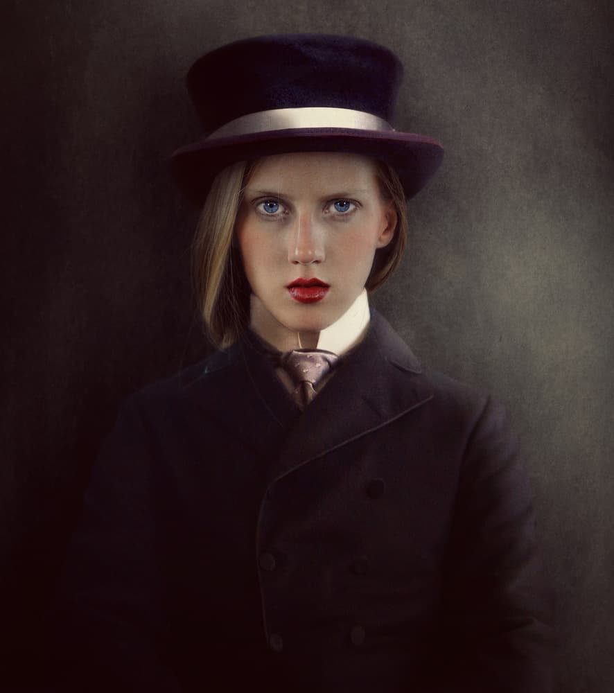 Dapper Woman Portrait by Svetlana Melik-Nubarova — canvas wall art