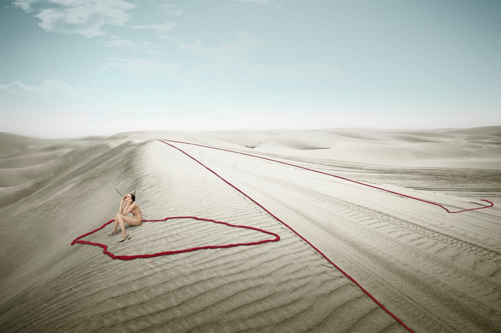 Woman Creating Desert Path by Christine von Diepenbroek — canvas wall art