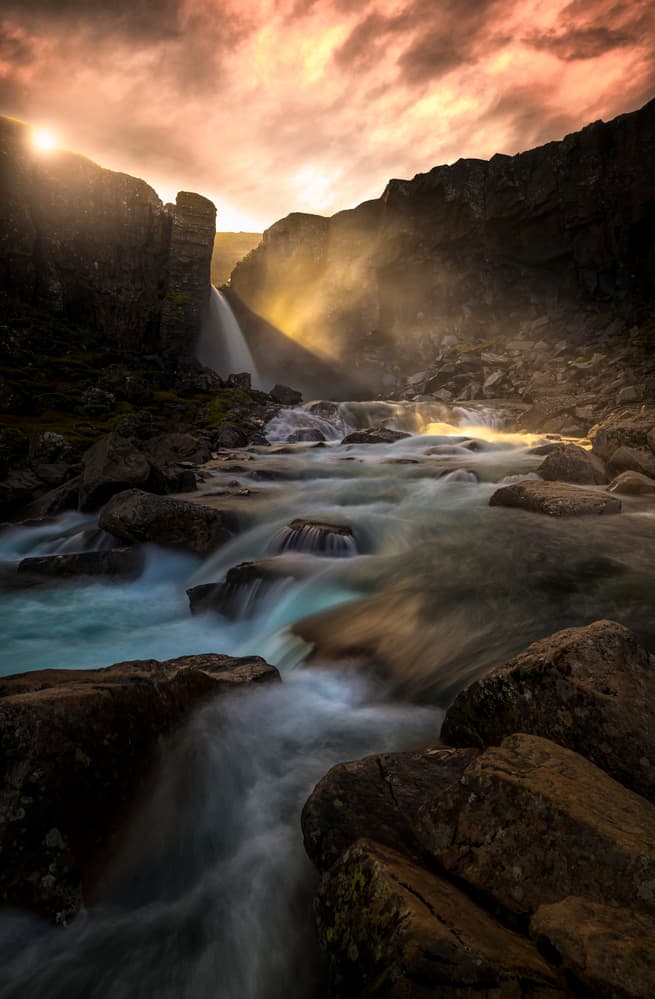 Golden Mist River by Larry Deng APA — canvas wall art