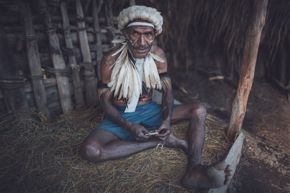 Tribal Elder Portrait by HIRAK BHATTACHARJEE — canvas wall art