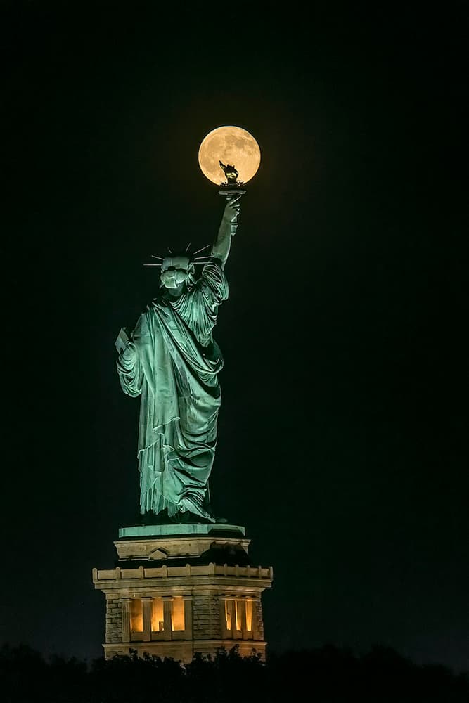 Liberty's Moonlit Torch by Hua Zhu — canvas wall art