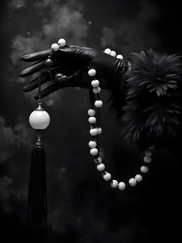 Elegant Hand with Pearls by Josie George — canvas wall art