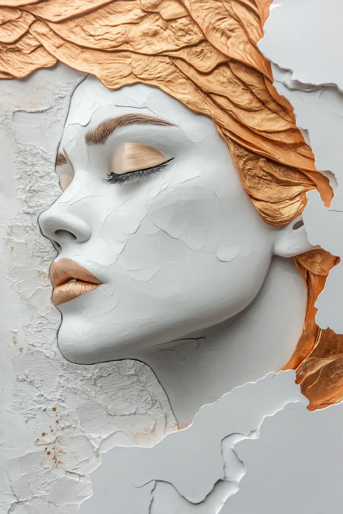 Golden Serenity Profile by Mauro — canvas wall art