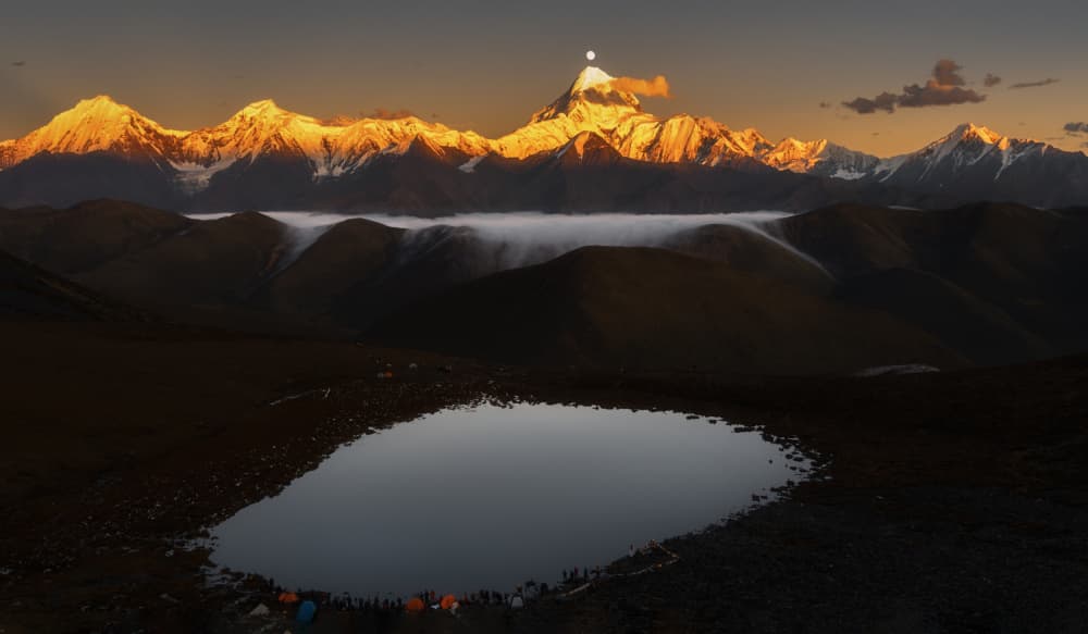 Golden Mountain Moon by Steve Zhang — canvas wall art