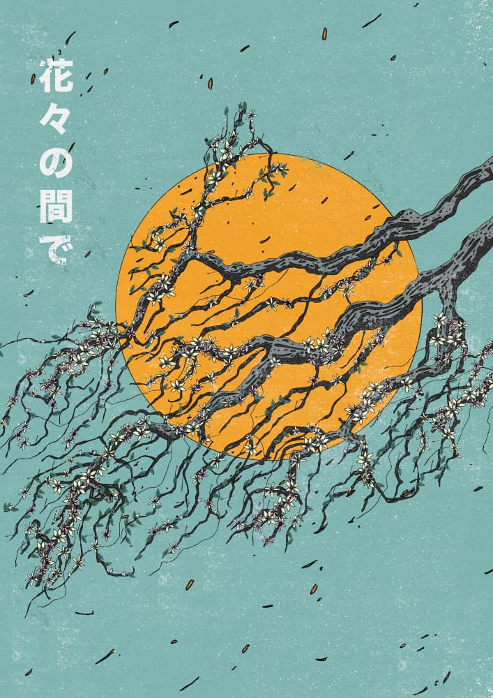 Sakura Golden Moon by Nicholas — canvas wall art