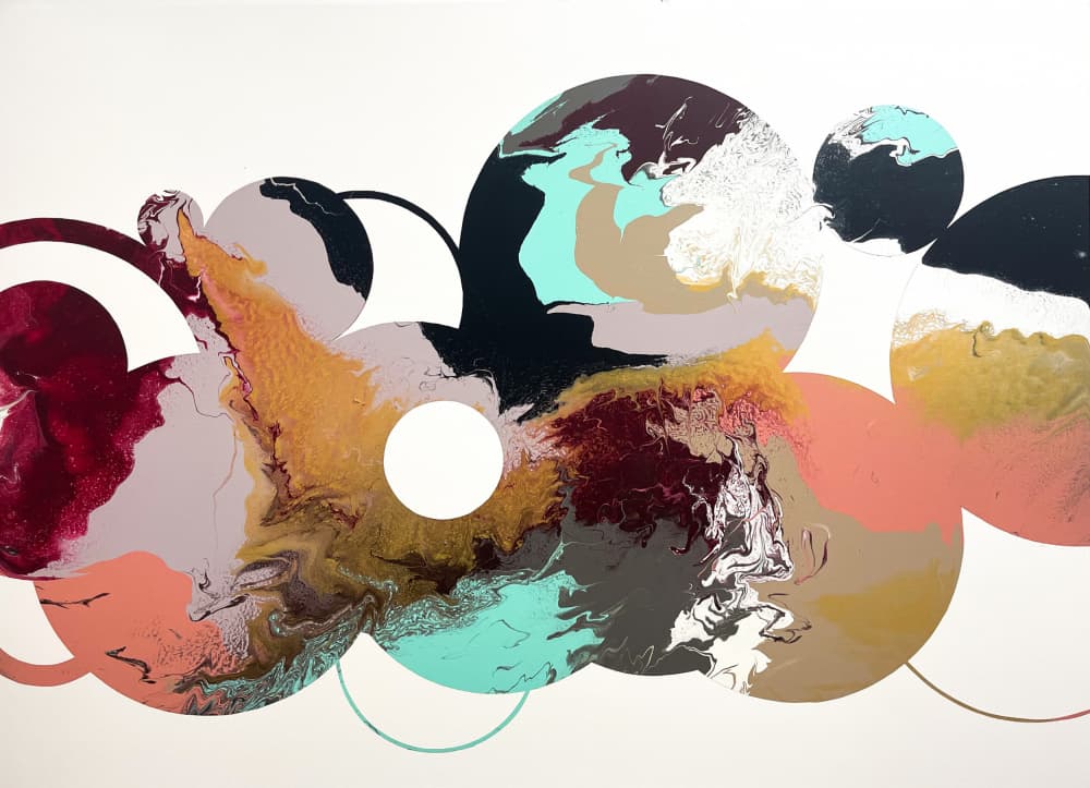 Elegant Fluid Circles by Eleni Pratsi — canvas wall art