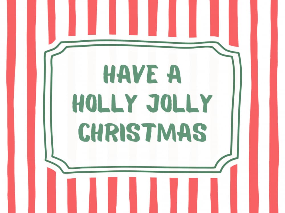 Holly Jolly Christmas Stripes by Jolly and Dash — canvas wall art